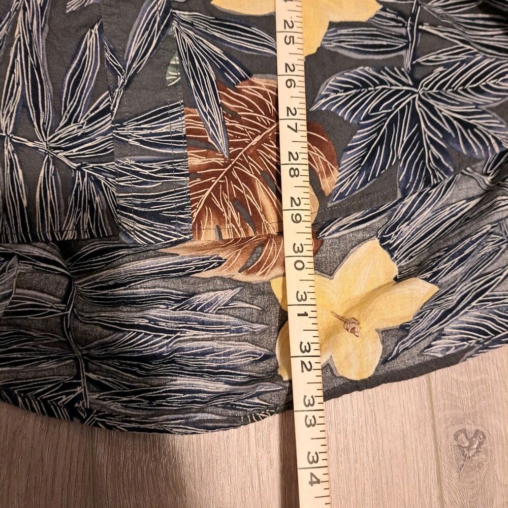 Vintage Chaps Ralph Lauren Hawaiian Shirt Dark Men XL Floral Tropical Beach - Picture 6 of 8